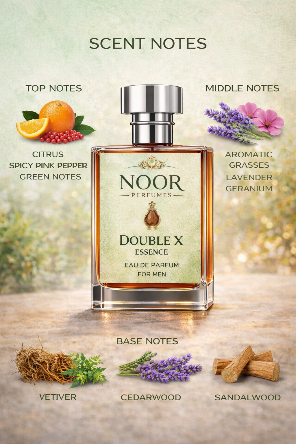 Double X Essence Men’s Eau de Parfum 50ml | Long-Lasting Luxury Fragrance by NOOR Perfumes