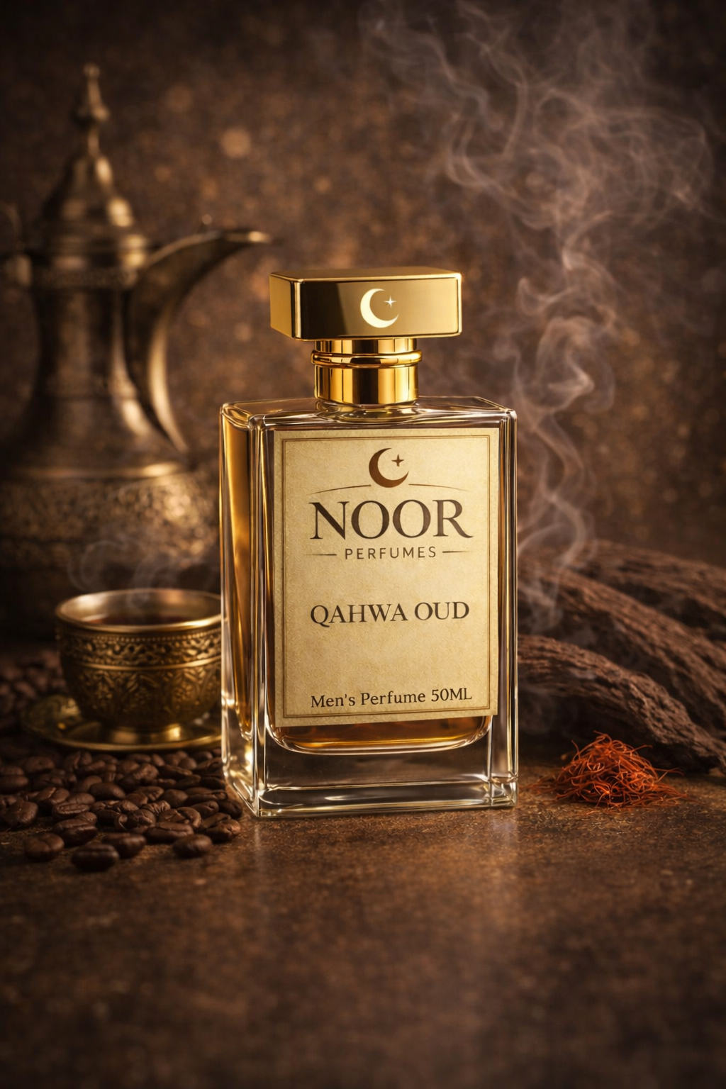 Qahwa Oud Eau de Parfum 50ML – Premium Oud & Coffee Perfume for Men by Noor Perfumes | Long Lasting Luxury Fragrance | Available Pan India