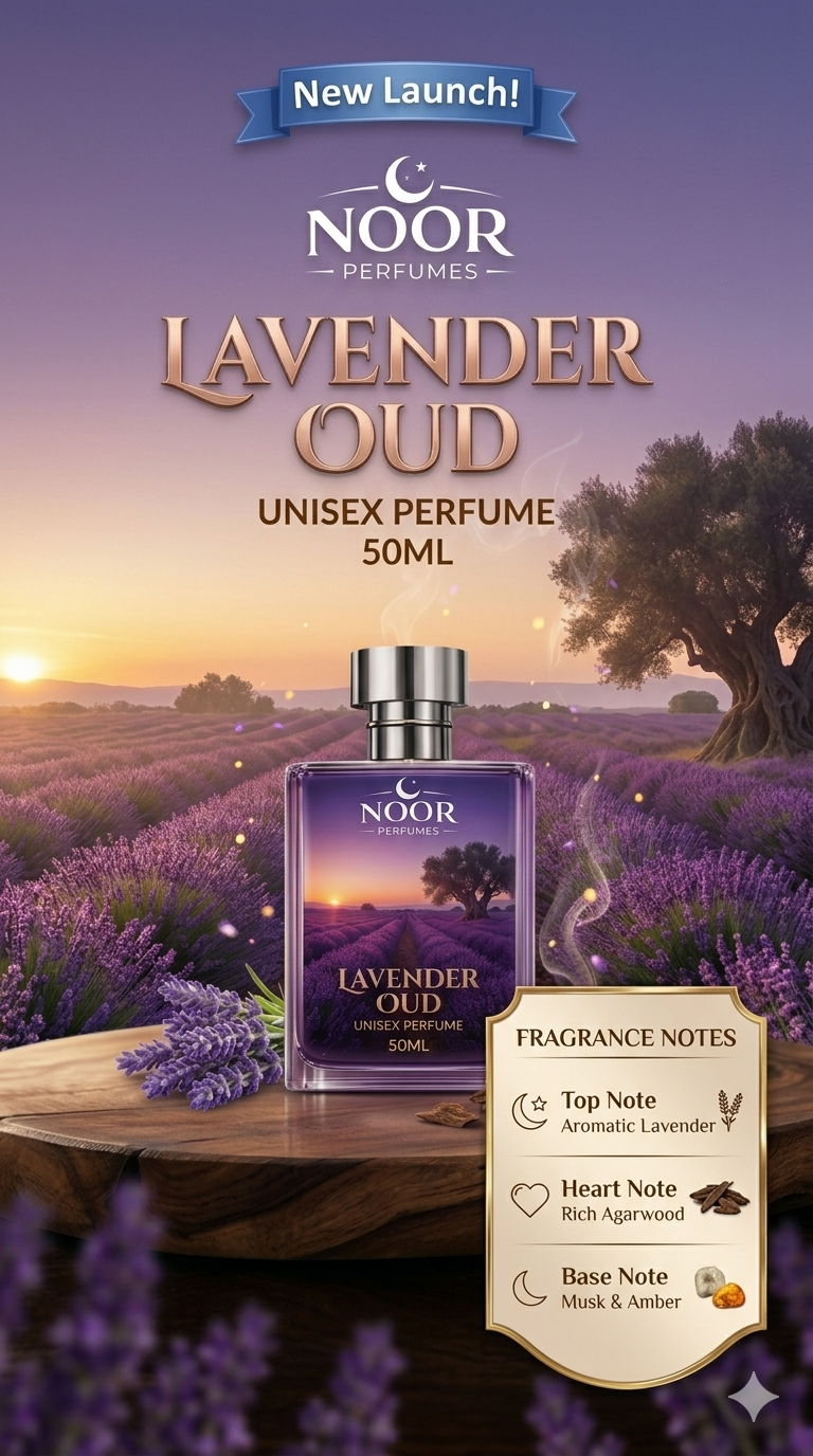 Lavender Oud 50ml Luxury Scent - Noor Perfumes India | Long Lasting Unisex EDP